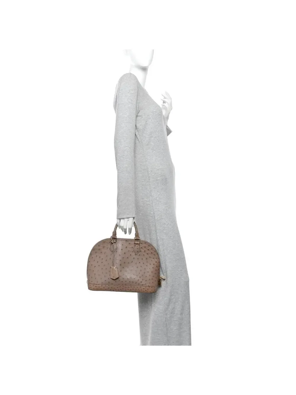 Louis Vuitton Ostrich Alma Pm Gris #291072L39B